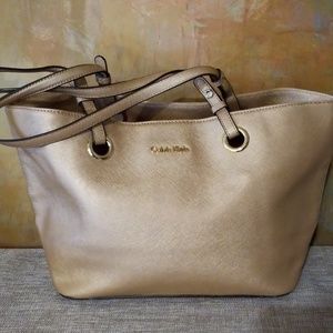 Calvin Klein Light Gold leather handbag